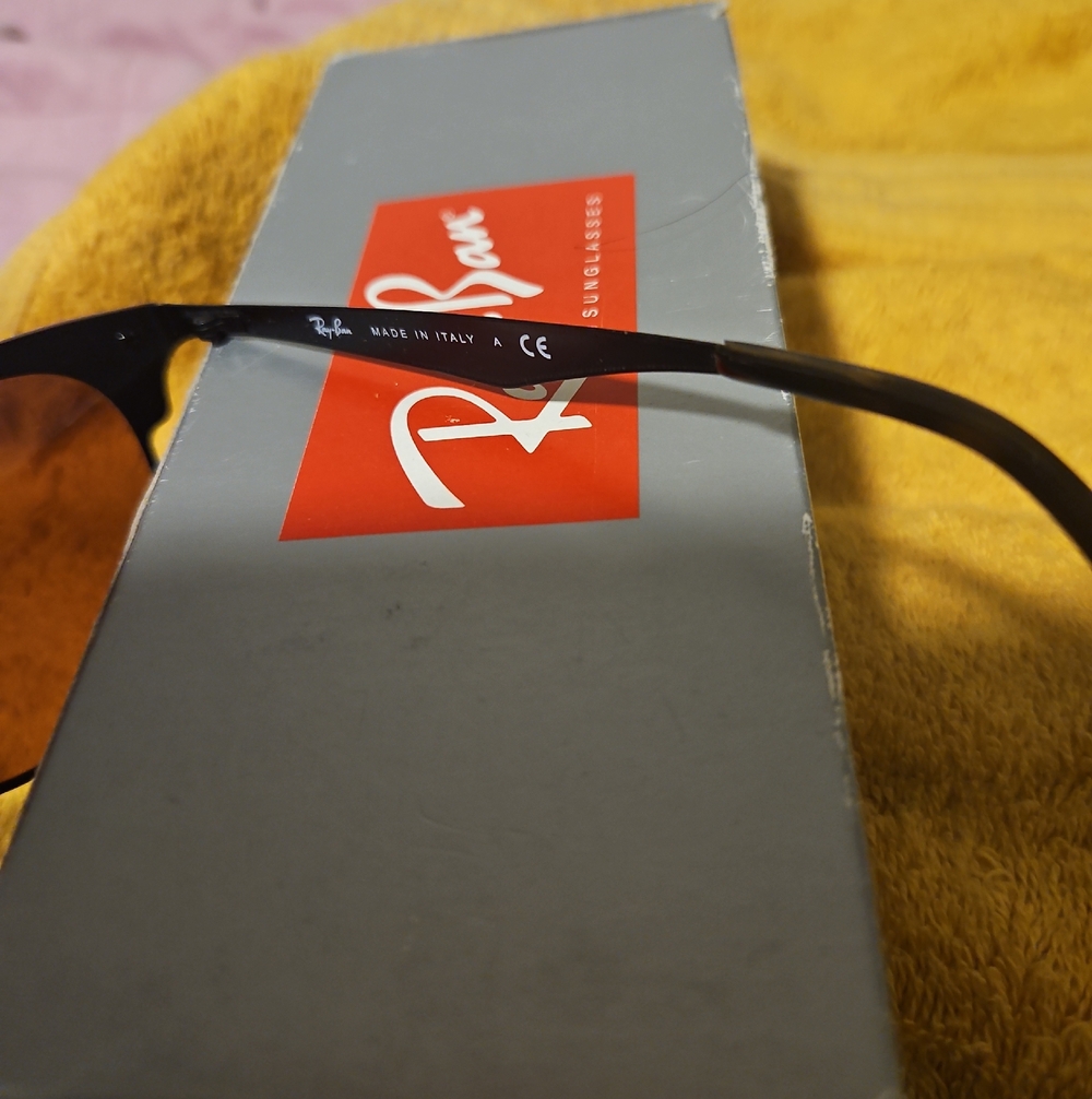 Ray-Ban Black Frame Sunglasses with Blue Mirrored Lenses RB3576N NEW ITALY - Picture 4 of 8